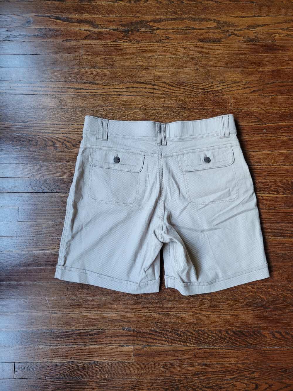 Lee Womens Walk Shorts Beige Stripe Stretch High Rise Comfort Waistband Size 8 M - Picture 13 of 17